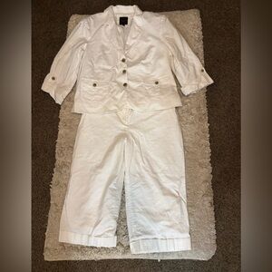 THE LIMITED COLLECTION Cassidy Fit White Button-Up Blazer and Capri Set XL 12